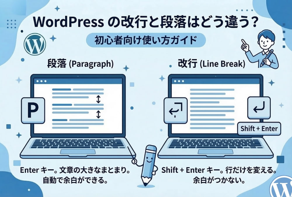 WordPressの改行と段落はどう違う？初心者向け使い方ガイド